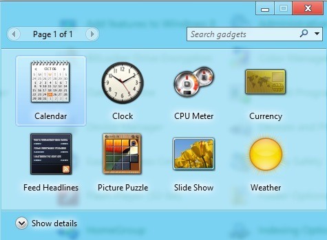 Windows 8 gadget-uri