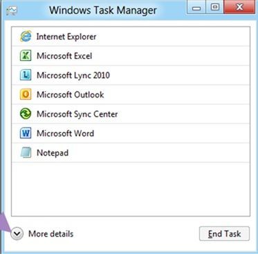 Windows 8 Manager de activități