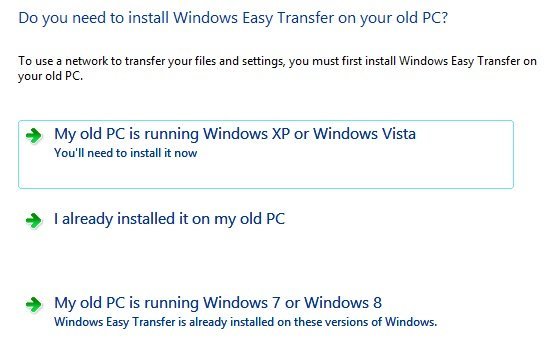 Windows 7 transfer