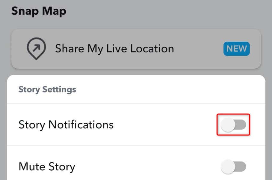 Cum să dezactivați notificările de poveste pentru un anumit utilizator pe imaginea Snapchat