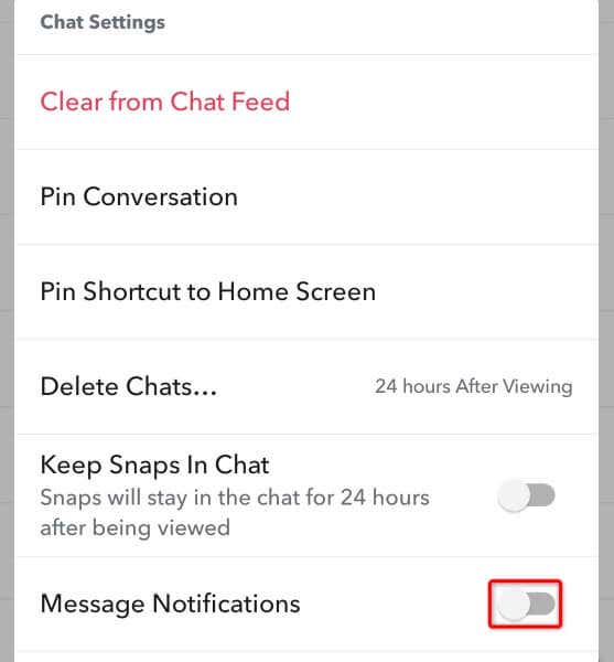 Cum să dezactivați alertele de mesaje pentru o anumită persoană pe imaginea Snapchat