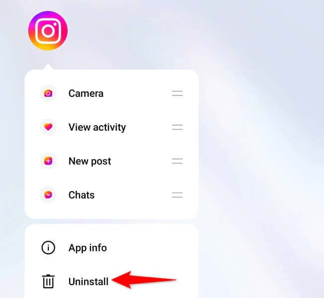 Eliminați și reinstalați Instagram pe imaginea telefonului dvs