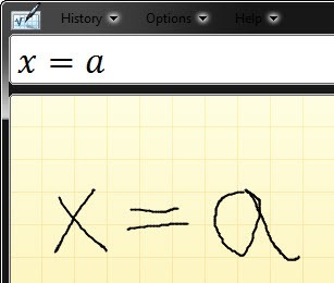 x equals a