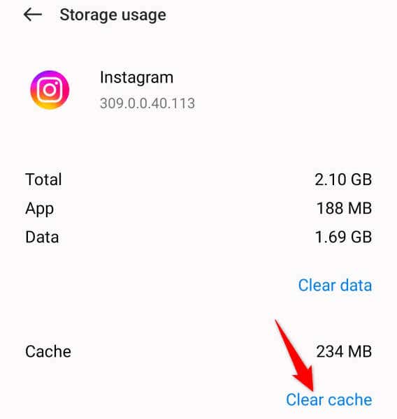 Ștergeți memoria cache a aplicației Instagram pe imaginea Android