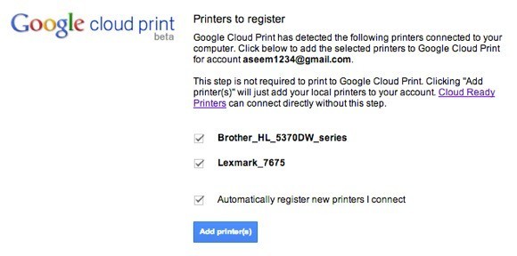 Adăugați imprimantele cromate