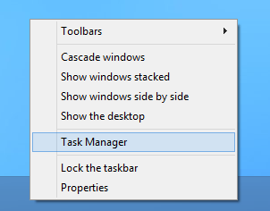 Task manager taskbar