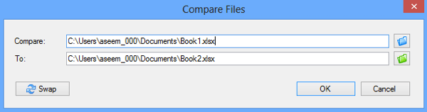 compara două fișiere Excel