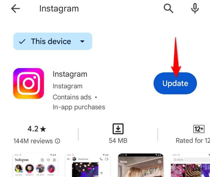 Instalați actualizările Instagram în așteptare pe imaginea telefonului dvs. iPhone sau Android