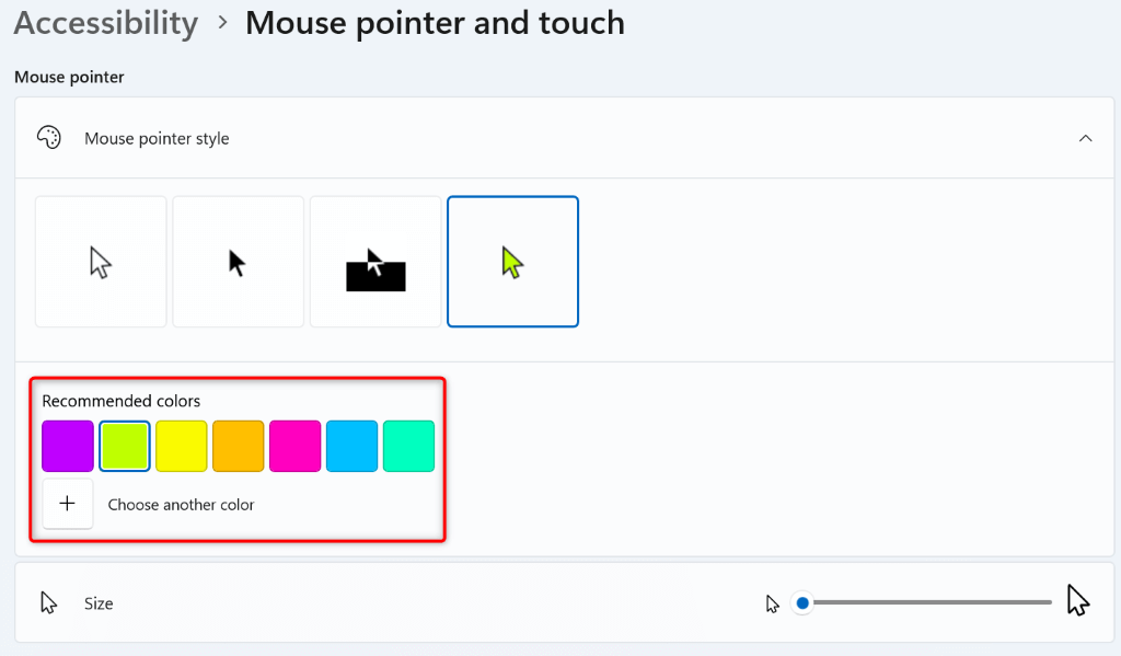 Schimbați culoarea cursorului pe imaginea Windows