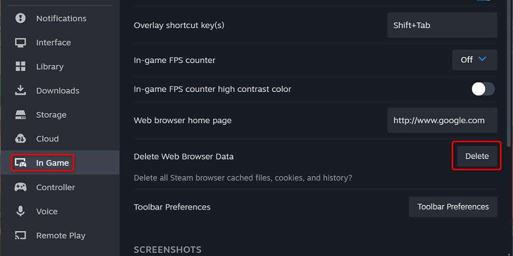 Eliminați imaginea de date a browserului web Steam