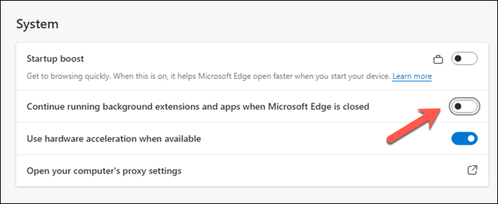 Cum să opriți rularea Microsoft Edge în fundal când imaginea este închisă 5